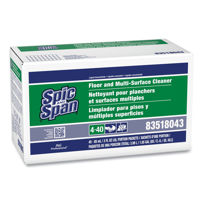 Spic and Span Liquid Floor Cleaner, 3 oz Packet, 45/Carton