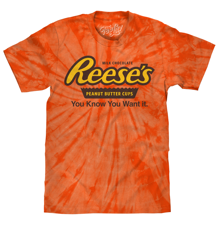 Reese's Peanut Butter Cup Tie Dye T-Shirt - Orange Spider by Tee Luv