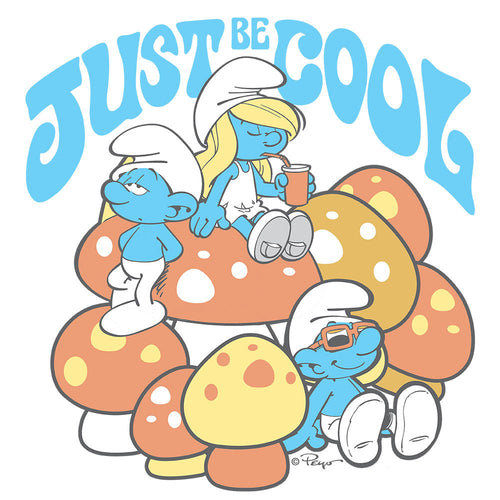 Smurfs Just Be Cool T-Shirt - White by Tee Luv