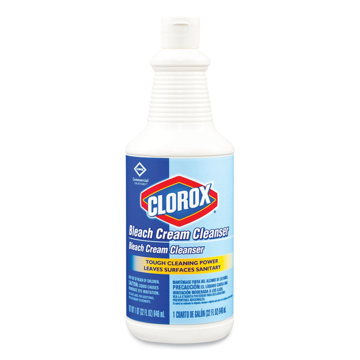 Clorox Bleach Cream Cleanser, Fresh Scent, 32 oz Bottle, 8/Carton