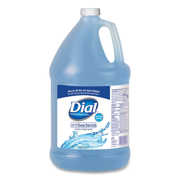 Dial Antibacterial Liquid Hand Soap, Spring Water, 1 gal, 4/Carton