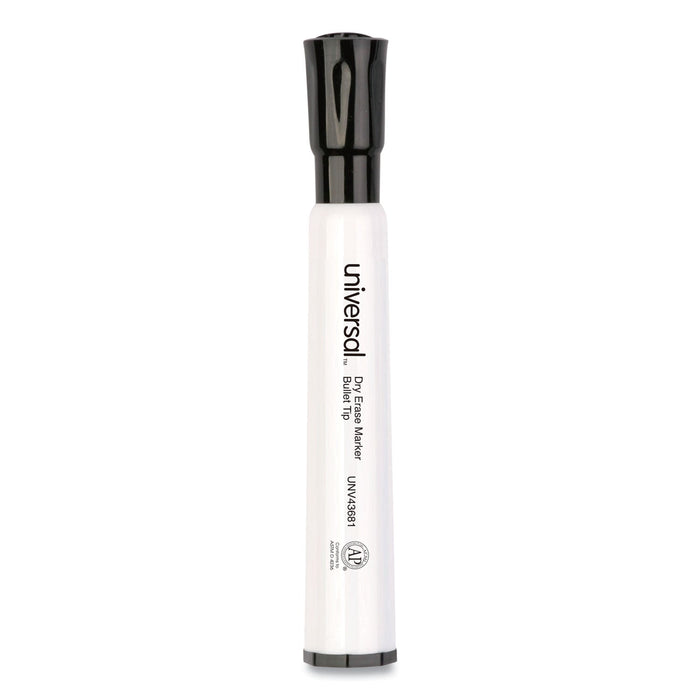 Universal Dry Erase Marker, Medium Bullet Tip, Black, Dozen