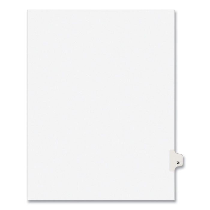 Avery Preprinted Legal Exhibit Side Tab Index Dividers, Avery Style, 10-Tab, 21, 11 x 8.5, White, 25/Pack, (1021)
