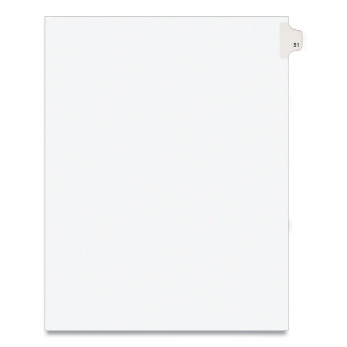 Avery Preprinted Legal Exhibit Side Tab Index Dividers, Avery Style, 10-Tab, 51, 11 x 8.5, White, 25/Pack, (1051)