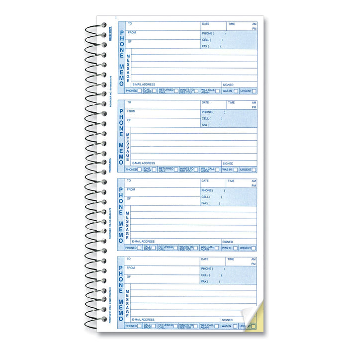 Rediform Telephone Message Book, Two-Part Carbonless, 5 x 2.75, 4/Page, 400 Forms
