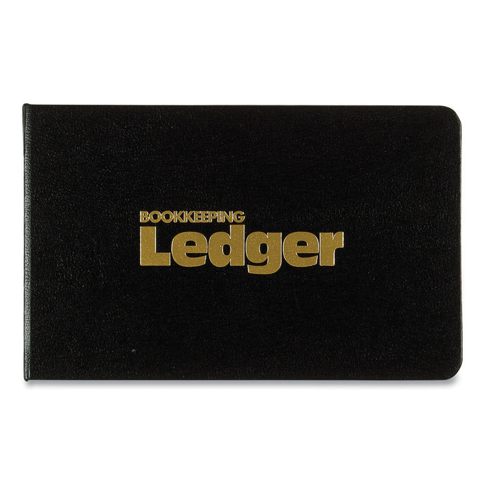 National Four-Ring Ledger Binder Kit with A-Z Index, Black Cover, 8.5 x 5 Debit-Credit-Balance Sheets, 100 Sheets/Book