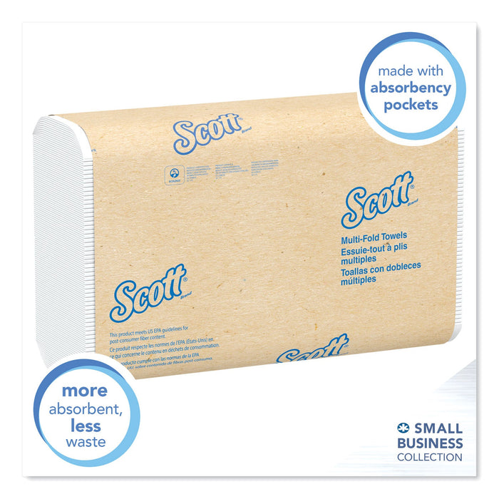 Scott Multi-Fold Towels, Absorbency Pockets, 9.2 x 9.4, White, 250 Sheets/Pack