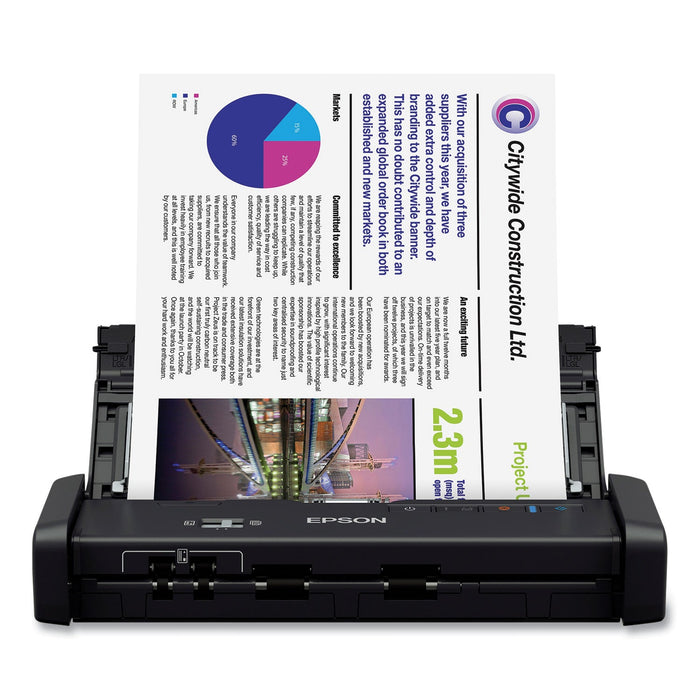 Epson DS-320 Portable Duplex Document Scanner, 1200 dpi Optical Resolution, 20-Sheet Duplex Auto Document Feeder