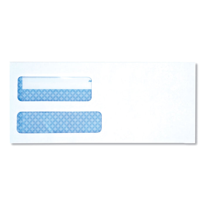 Universal Double Window Business Envelope, #9, Square Flap, Self-Adhesive Closure, 3.88 x 8.88, White, 500/Box