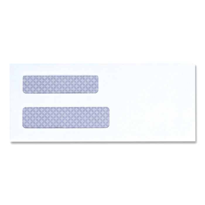 Universal Double Window Business Envelope, #8 5/8, Square Flap, Gummed Closure, 3.63 x 8.88, White, 500/Box