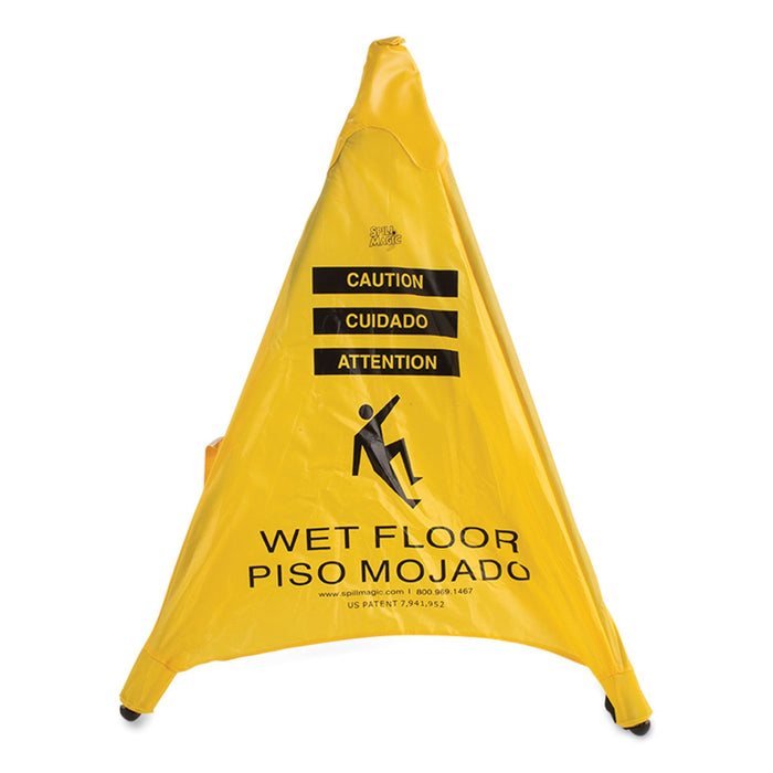Spill Magic Pop Up Safety Cone, 3 x 2.5 x 20, Yellow