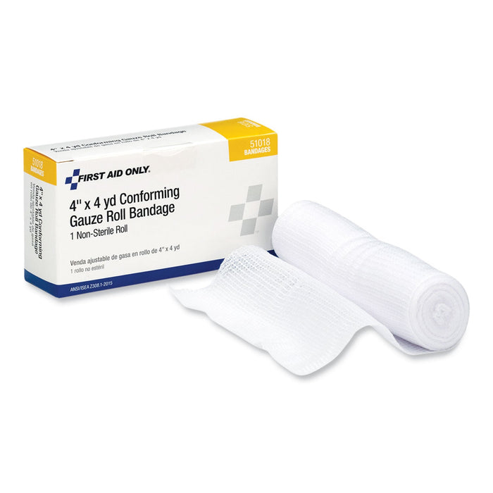 PhysiciansCare First Aid Conforming Gauze Bandage, Non-Sterile, 4" Wide