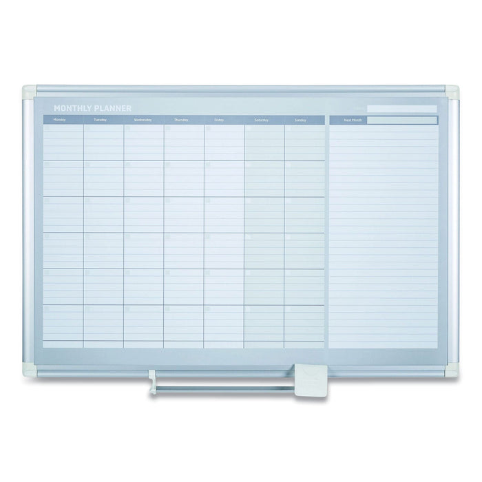 MasterVision Monthly Planner, 48x36, Silver Frame