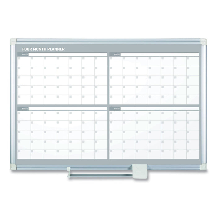 MasterVision 4 Month Planner, 48x36, White/Silver