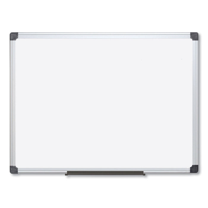 MasterVision Value Lacquered Steel Magnetic Dry Erase Board, 48 x 96, White, Aluminum Frame