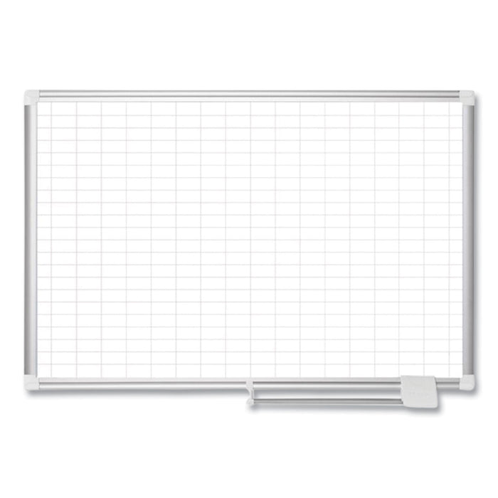 MasterVision Grid Planning Board, 1 x 2 Grid, 72 x 48, White/Silver