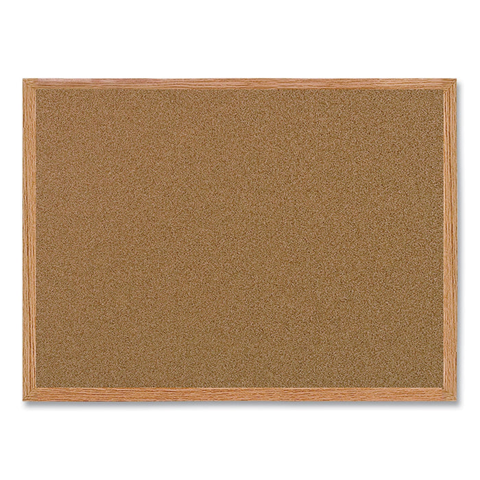 MasterVision Value Cork Bulletin Board with Oak Frame, 24 x 36, Natural
