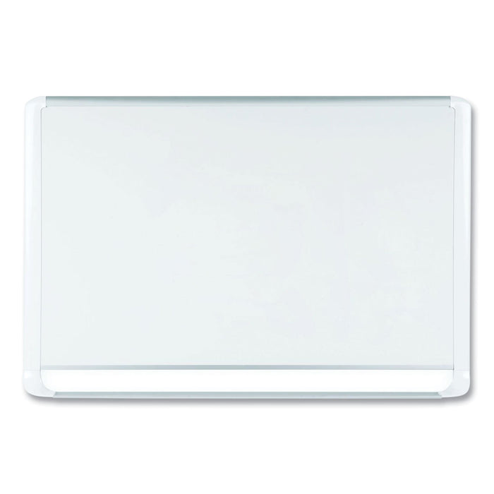 MasterVision Lacquered steel magnetic dry erase board, 36 x 48, Silver/White