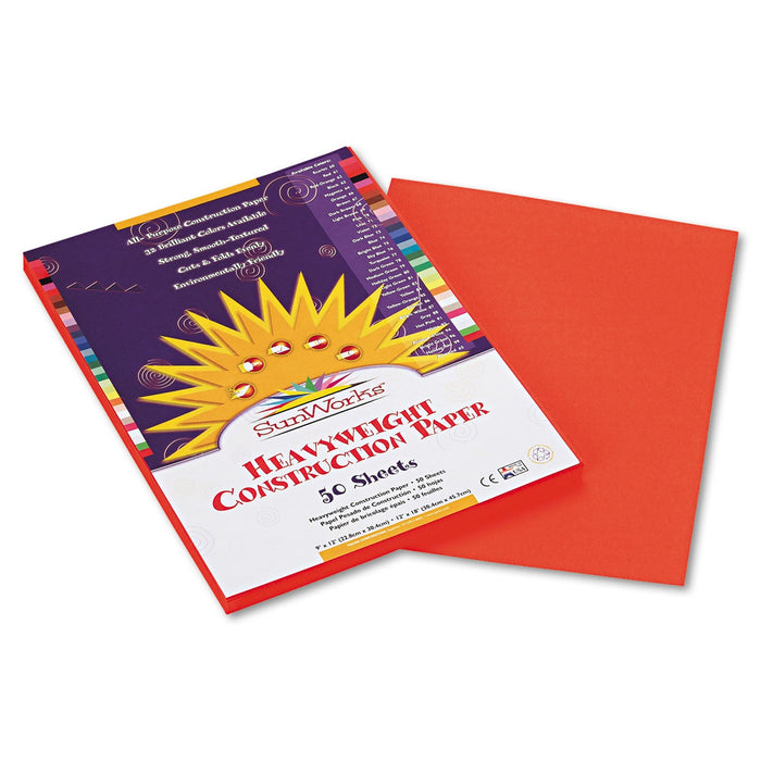 Prang SunWorks Construction Paper, 50 lb Text Weight, 9 x 12, Orange, 50/Pack