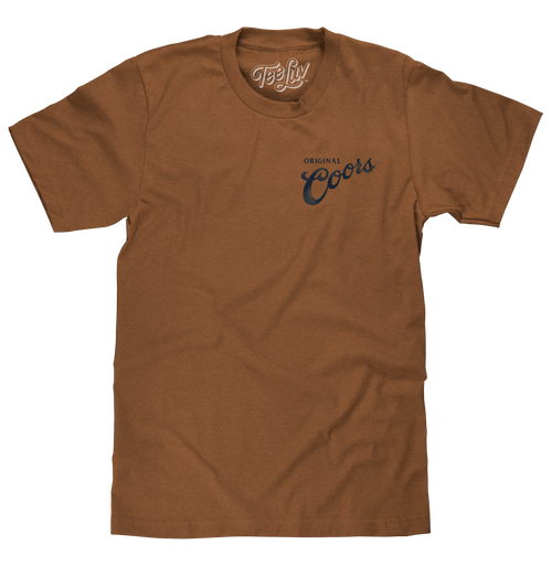 Coors Original Rodeo Cowboy Front/Back T-Shirt - Brown Sugar by Tee Luv