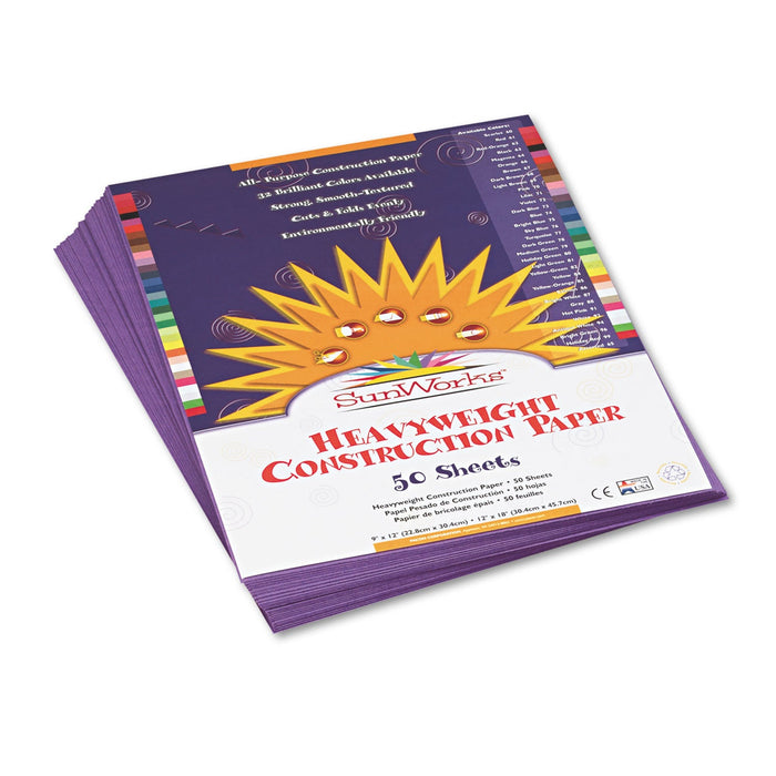 Prang SunWorks Construction Paper, 50 lb Text Weight, 9 x 12, Violet, 50/Pack
