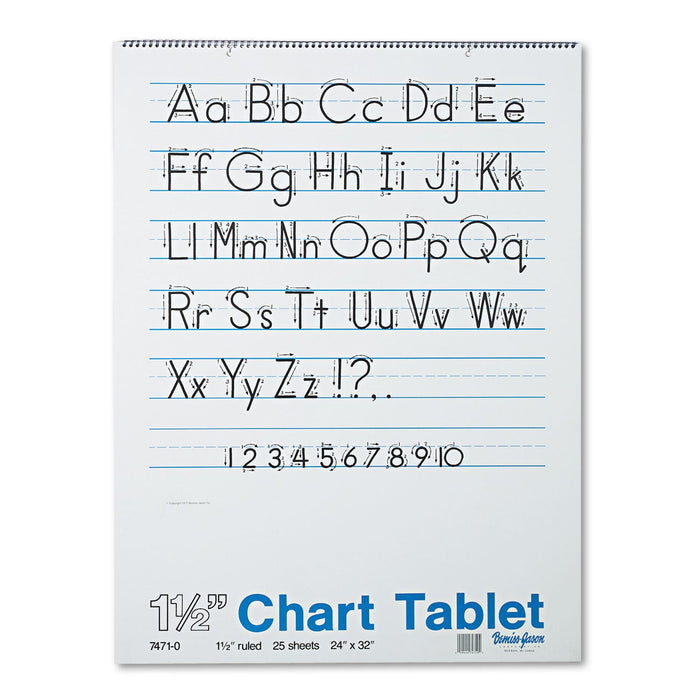 Pacon Chart Tablets, Presentation Format (1.5" Rule), 24 x 32, White, 25 Sheets