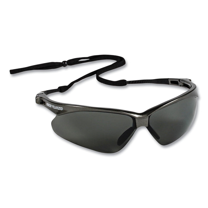 KleenGuard Nemesis Safety Glasses, Gun Metal Frame, Smoke Lens, 12/Box