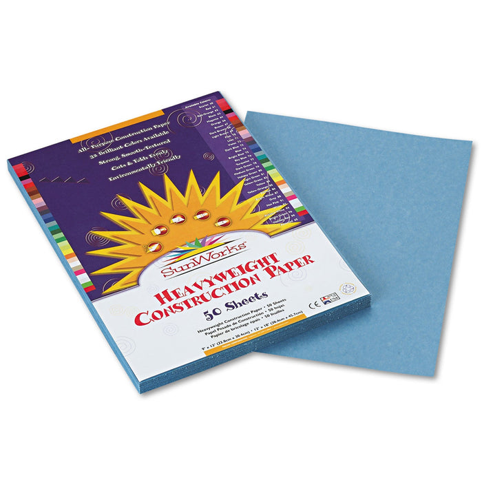 Prang SunWorks Construction Paper, 50 lb Text Weight, 9 x 12, Sky Blue, 50/Pack