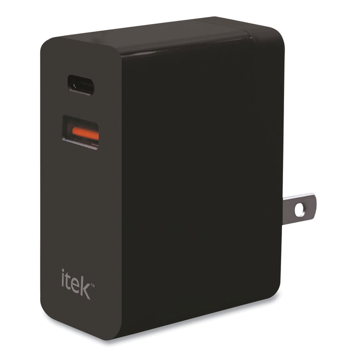 Itek Wall Charger, 38 W, USB-C, Black