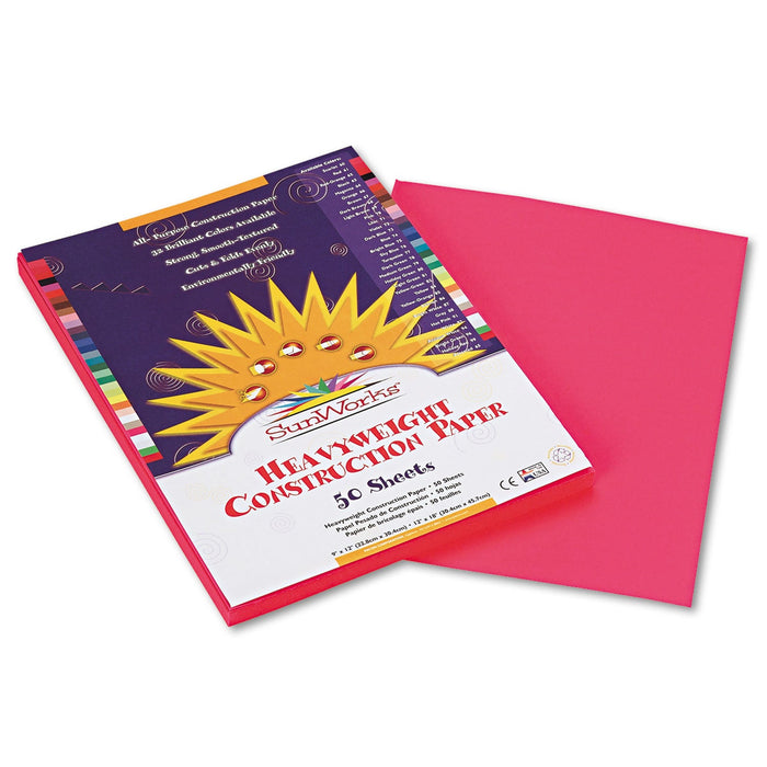 Prang SunWorks Construction Paper, 50 lb Text Weight, 9 x 12, Hot Pink, 50/Pack