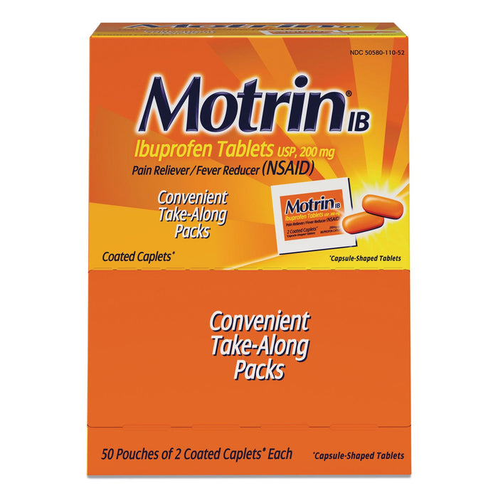 Motrin Ibuprofen Tablets, Two-Pack, 50 Packs/Box