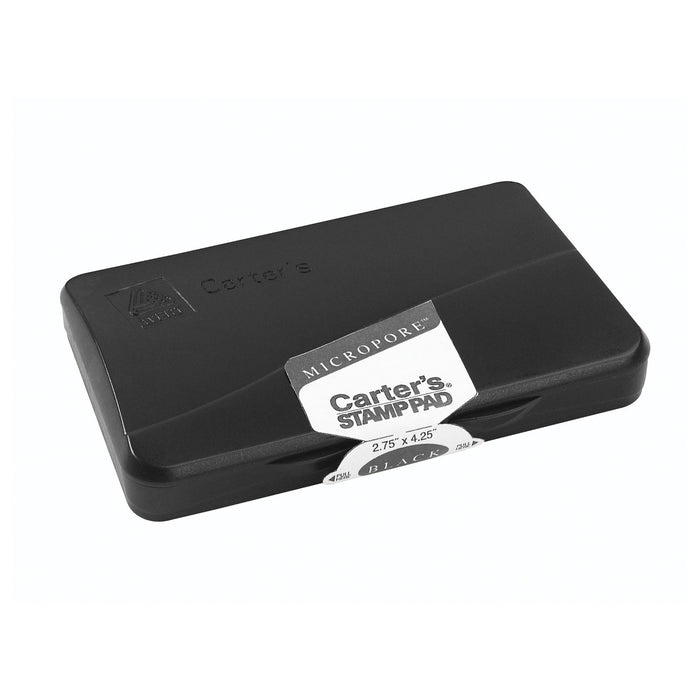 Carter's Pre-Inked Micropore Stamp Pad, 4.25" x 2.75", Black