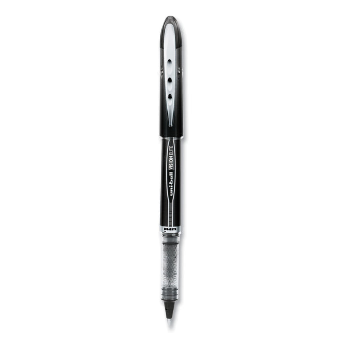 uniball VISION ELITE Roller Ball Pen, Stick, Extra-Fine 0.5 mm, Black Ink, Black Barrel