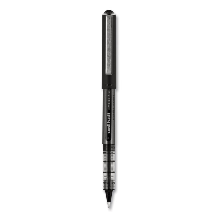 uniball VISION Roller Ball Pen, Stick, Bold 1 mm, Black Ink, Black Barrel, Dozen