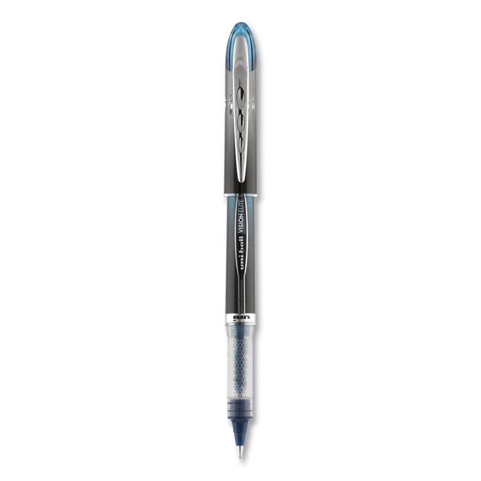 uniball VISION ELITE Roller Ball Pen, Stick, Extra-Fine 0.5 mm, Blue-Black Ink, Black/Blue Barrel