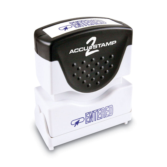 ACCUSTAMP2 Pre-Inked Shutter Stamp, Blue, ENTERED, 1.63 x 0.5