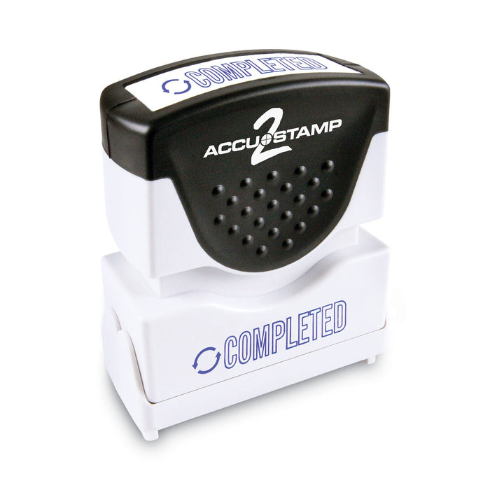 ACCUSTAMP2 Pre-Inked Shutter Stamp, Blue, COMPLETED, 1.63 x 0.5