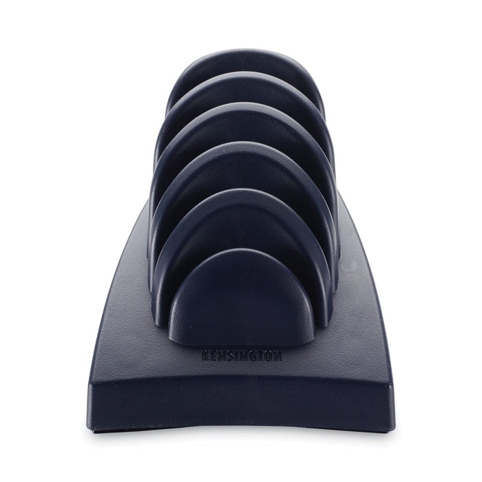 Kensington InSight Priority Puck Five-Slot Desktop Copyholder, Plastic, Blue