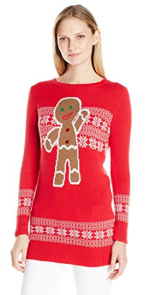 Isabellas Closet Womens Gingerbread On Fair Isle Ugly Christmas Sweater, Medium by Vanessa Jane