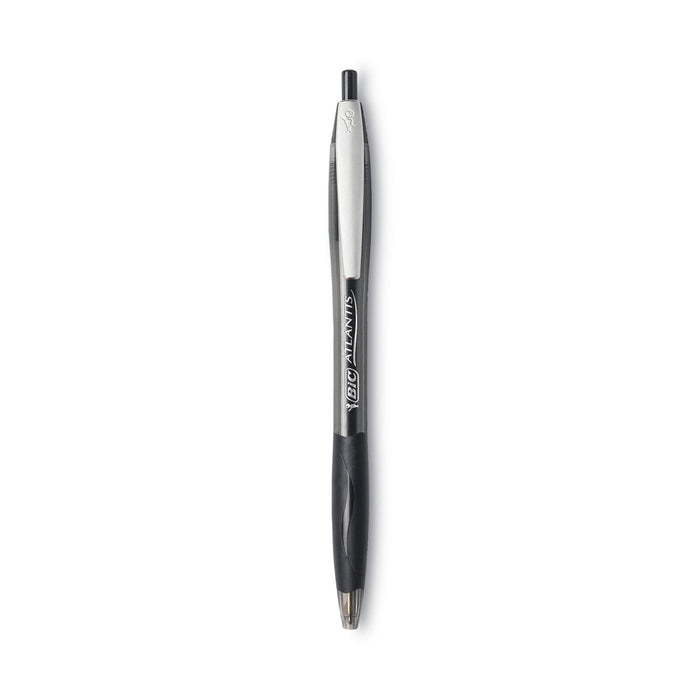 BIC GLIDE Ballpoint Pen, Retractable, Medium 1 mm, Black Ink, Black Barrel, Dozen
