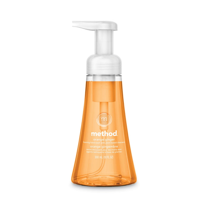 Method Foaming Hand Wash, Orange Ginger, 10 oz Pump Bottle, 6/Carton