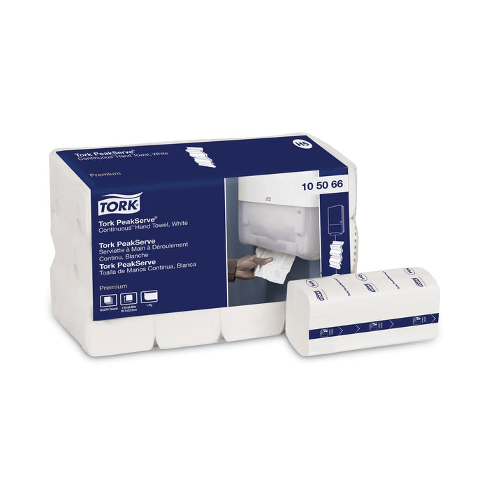 Tork PeakServe Continuous Hand Towel, 7.91 x 8.85, White, 270 Wipes/Pack, 12 Packs/Carton