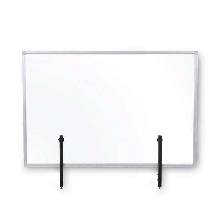 MasterVision Protector Series Glass Aluminum Desktop Divider, 35.4 x 0.16 x 23.6, Clear