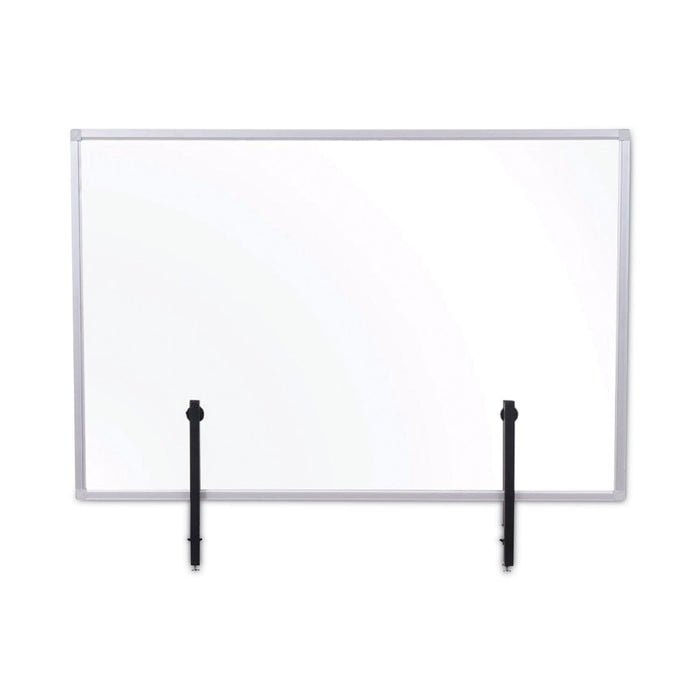 MasterVision Protector Series Glass Aluminum Desktop Divider, 47.2 x 0.16 x 35.4, Clear