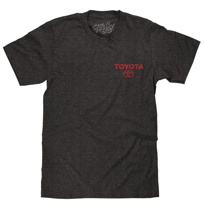 Toyota Drive Your Dreams Left Chest Front and Back Logo T-Shirt - Charcoal Heather by Tee Luv