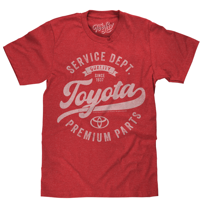 Toyota Service Department Premium Parts T-Shirt - Heather Red by Tee Luv