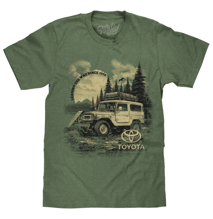 Toyota Land Cruiser Vintage Graphic T-Shirt - Canyon Green Heather by Tee Luv