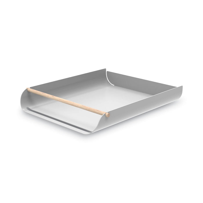 U Brands Arc Paper Tray, 1 Section, Letter Size, 12.1 x 10.6 x 1.8, Gray