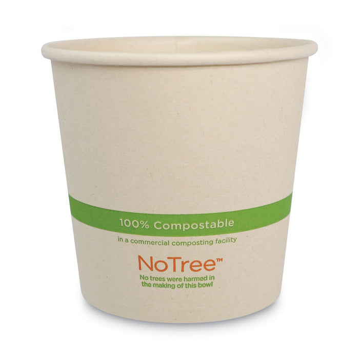 World Centric No Tree Paper Bowls, 24 oz, 4.4" Diameter x 4.5"h, Natural, Sugarcane, 500/Carton