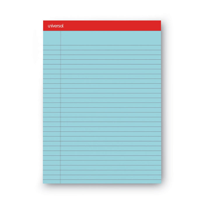 Universal Colored Perforated Ruled Writing Pads, Wide/Legal Rule, 50 Blue 8.5 x 11 Sheets, Dozen